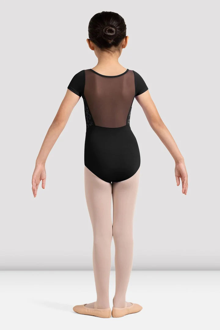 Girls Leilani Black Cap Sleeve Leotard