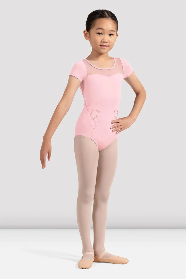 Girls Leilani Pink Cap Sleeve Leotard