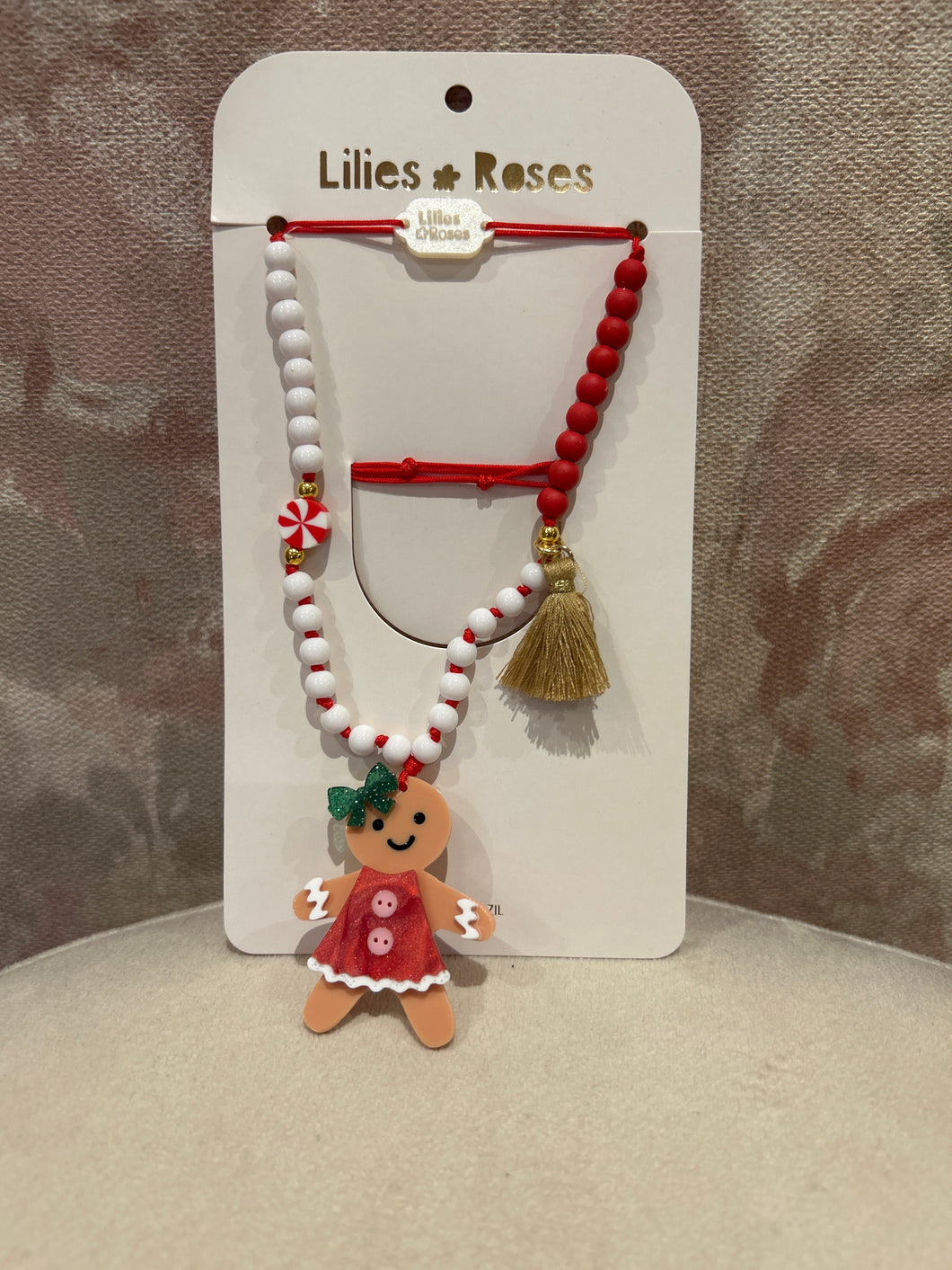 Girngerbread Girl Red Necklace