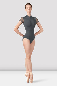 Ladies Graphite Ffion Zip Front Leotard