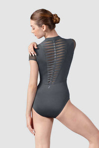 Ladies Graphite Ffion Zip Front Leotard