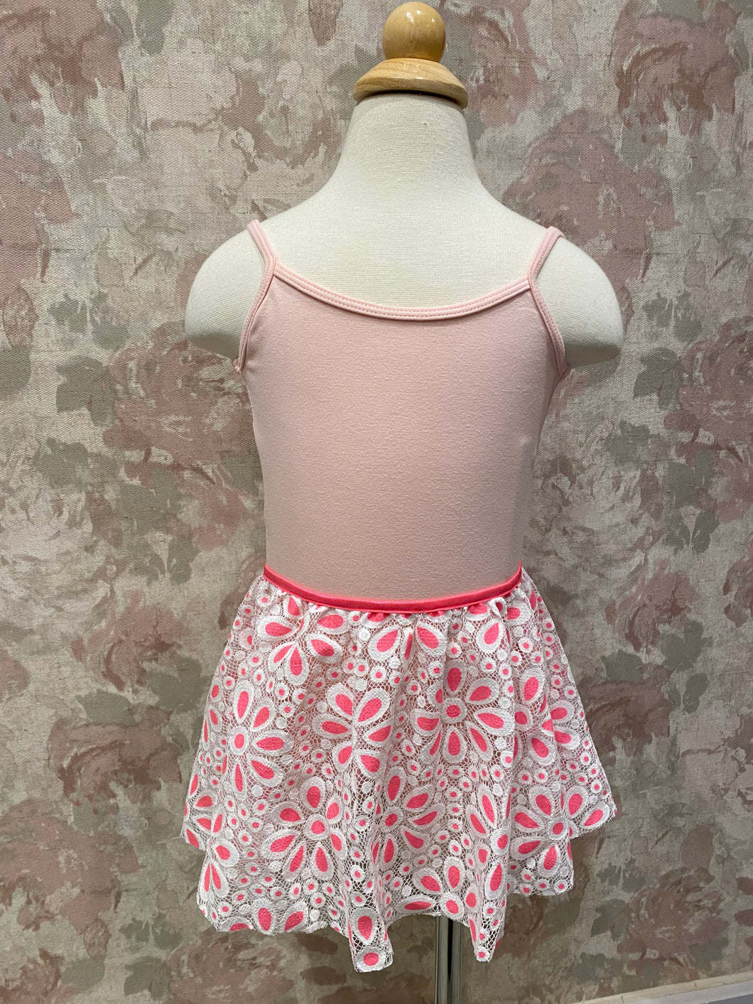 Girls Pink/White Daisy Pull on Skirt