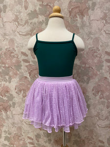 Girls Lavender Polka Dot Mesh Skirt