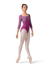 Load image into Gallery viewer, Ladies Magenta Zephyr 3/4 Sleeve Leotard
