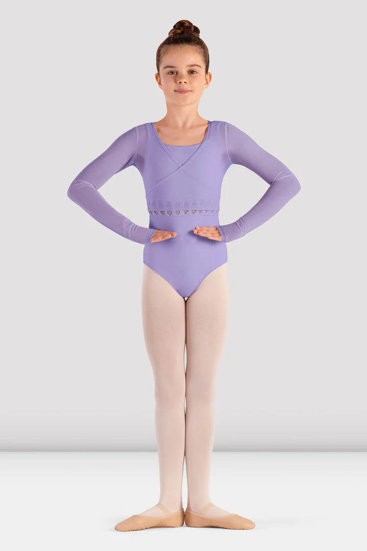 Girls Henny Mesh Wrap Top- Lilac