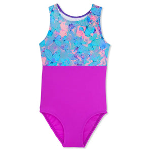 Girls Show Special Butterfly Two Tone Gymnastics Leotard