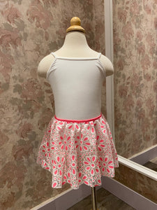 Girls Pink/White Daisy Pull on Skirt