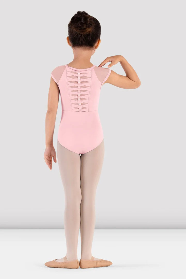 Girls Pink Rafie Mesh Back Leotard