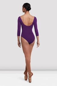 Ladies Dana 3/4 Aubergine Sleeve Leotard