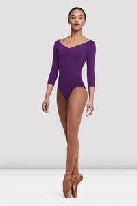 Ladies Dana 3/4 Aubergine Sleeve Leotard