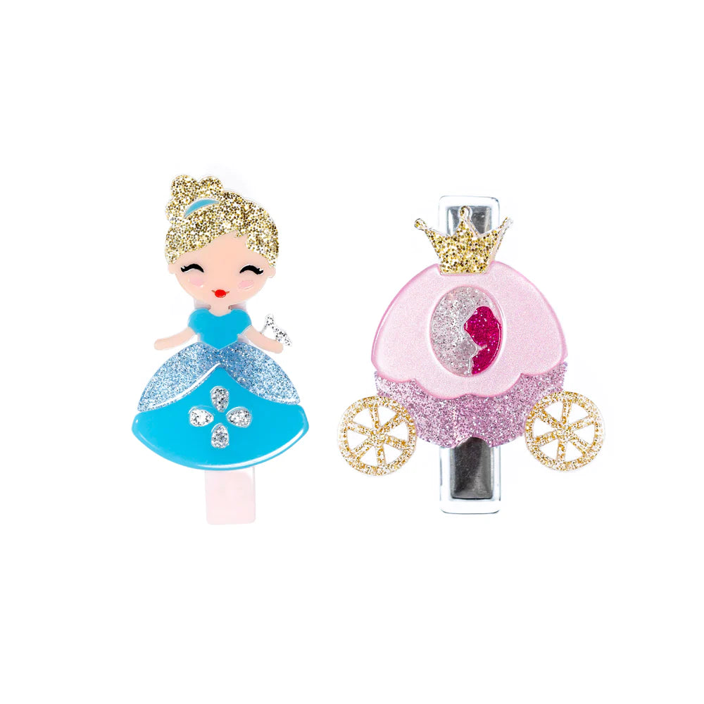 Princess in Blue Dress + Carriage Alligator Clips