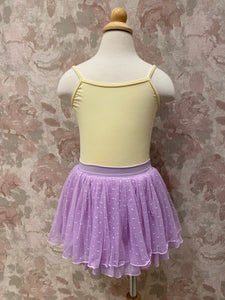 Girls Lavender Polka Dot Mesh Skirt