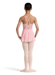 Girls Candy Pink Jesse Floral Skirted Camisole Leotard
