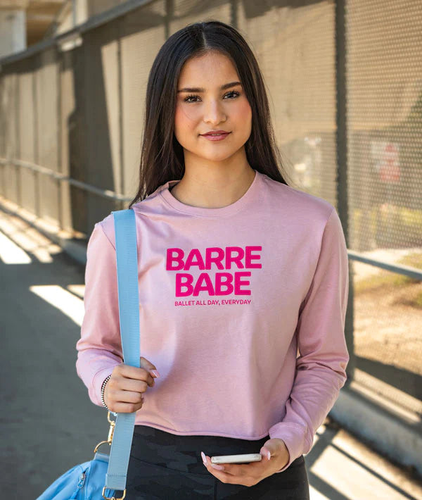 Barre Babe Long Sleeve Ballerina Crop Top