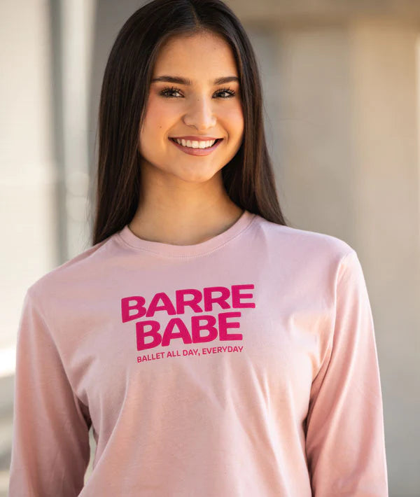 Barre Babe Long Sleeve Ballerina Crop Top