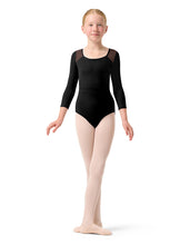 Load image into Gallery viewer, Girls Dara Black 3/4 Sleeve Leotard
