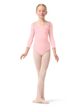 Load image into Gallery viewer, Girls Dara Candy Pink 3/4 Sleeve Leotard
