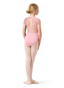 Girls Esmey Candy Pink Cap Sleeve Leotard