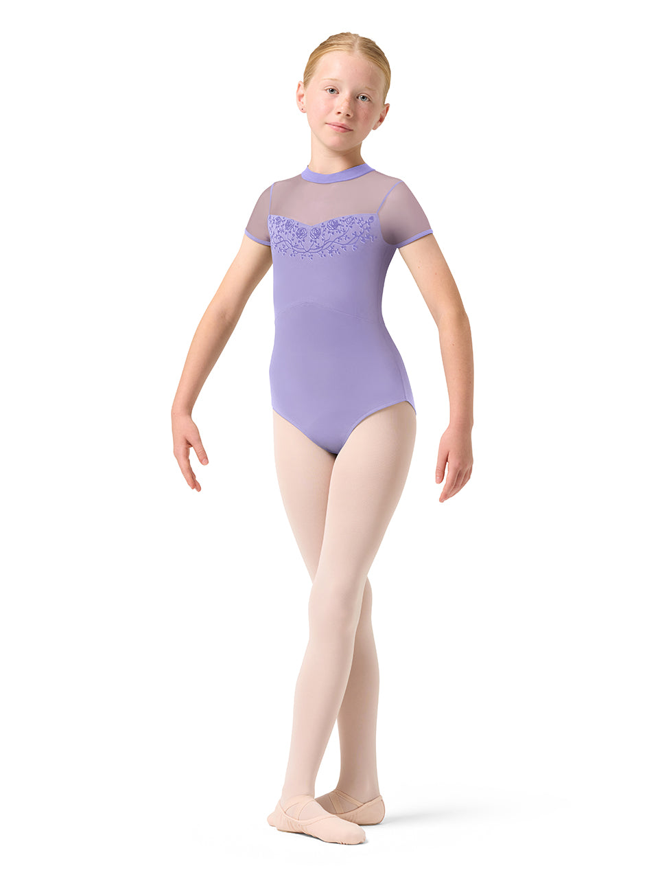 Girls Esmey Lilac Cap Sleeve Leotard