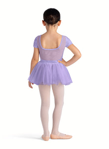 Girls Velvet Lilac Scoop Neck Cap Sleeve Tutu Dress