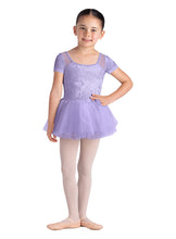 Load image into Gallery viewer, Girls Velvet Lilac Scoop Neck Cap Sleeve Tutu Dress
