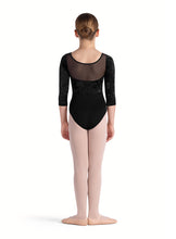 Load image into Gallery viewer, Girls Layla Black 3/4 Sleeve Leotard
