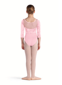 Girls Layla Pink 3/4 Sleeve Leotard