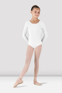 Girls Petite Long Sleeve Round Neck Leotard