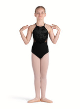 Load image into Gallery viewer, Girls Rosie Black Halterneck Leotard
