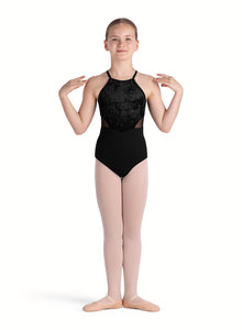 Girls Rosie Black Halterneck Leotard