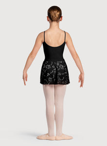 Bloch Girls Printed Mesh Pull On Skirt Black