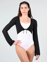 Load image into Gallery viewer, Kids Parisian Macaron Modal Tie-Front Cropped Black Top
