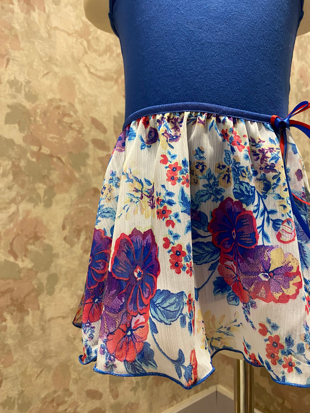 Girl Blue/Purple Poppies Pull on Skirt