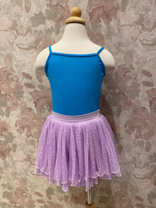 Girls Lavender Polka Dot Mesh Skirt