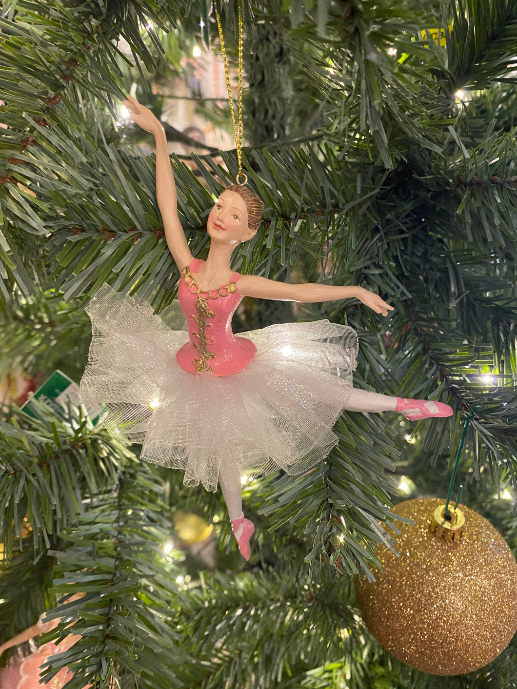 Ballerina Ornament With White Tutu