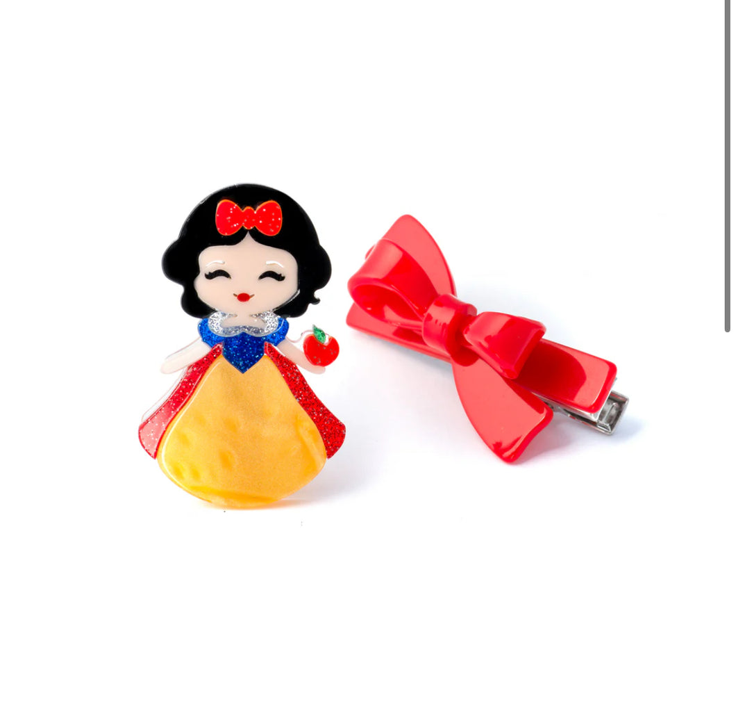 Cute Doll Vibrant Dress With Bow Hair Clip