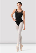 Load image into Gallery viewer, Ladies Black Isabella Floral Scoop Back Leotard
