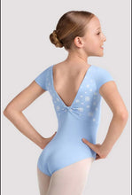 Load image into Gallery viewer, Girls Blue Kaleidoscope Boat Neck Leotard
