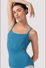 Load image into Gallery viewer, Ladies Cerulean Mia Floral Mesh Back Leotard

