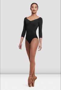 Ladies Dana 3/4 Sleeve Black Leotard