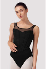 Load image into Gallery viewer, Ladies Black Isabella Floral Scoop Back Leotard
