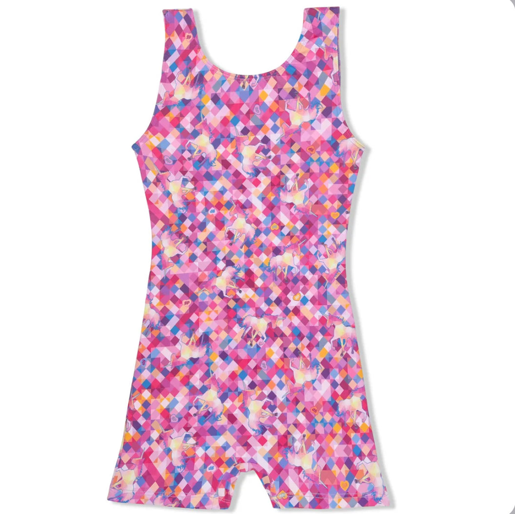 Girls Mosaic Unicorn Playsuit
