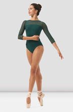 Load image into Gallery viewer, Ladies Mirella Pine Boheme Low Back Strap 3/4 Sleeve Leotard
