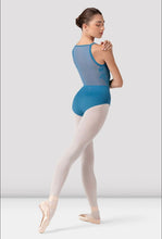 Load image into Gallery viewer, Ladies Cerulean Mia Floral Mesh Back Leotard
