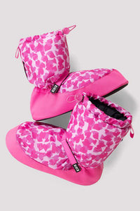 Childrens Pink Confetti Hearts Print Warm Up Booties