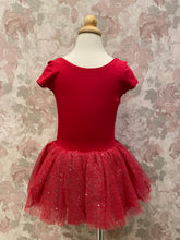 Load image into Gallery viewer, Girls Cap Sleeve Tutu Dress Leotard Ruby
