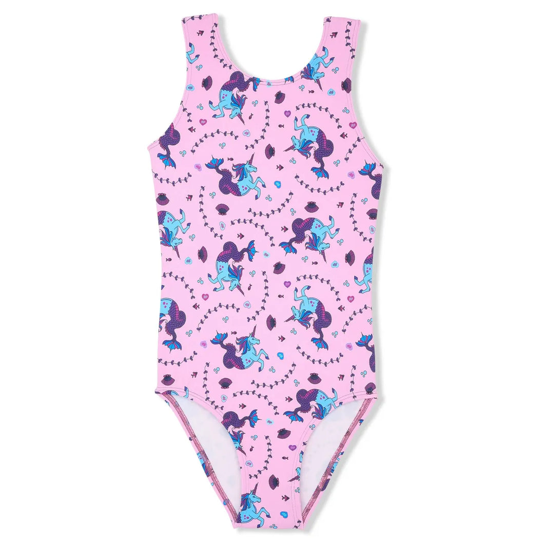 Girls Sea Unicorn Gymnastic Leotard