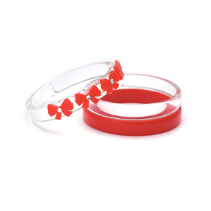 Bows Red Bangles Set
