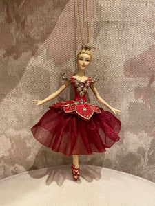 Blonde Regal Red Ballerina Ornaments