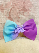 Load image into Gallery viewer, Blue Purple Ombre Bow with Ballet Shoes
